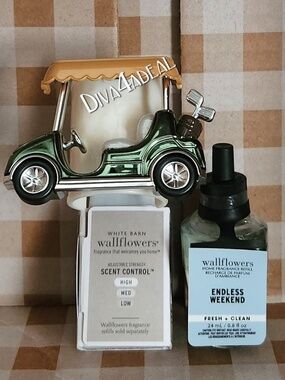 Bath & Body Works GOLF CART Scent Control Wallflower Plug-in + Refill 2PC Bundle